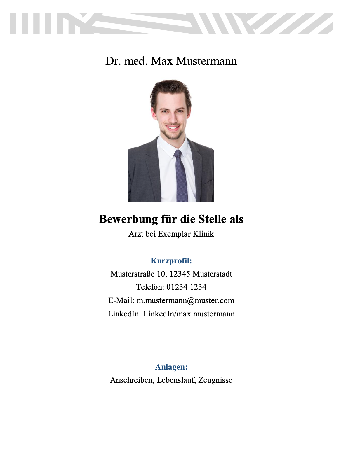 Screenshot Deckblatt Arzt