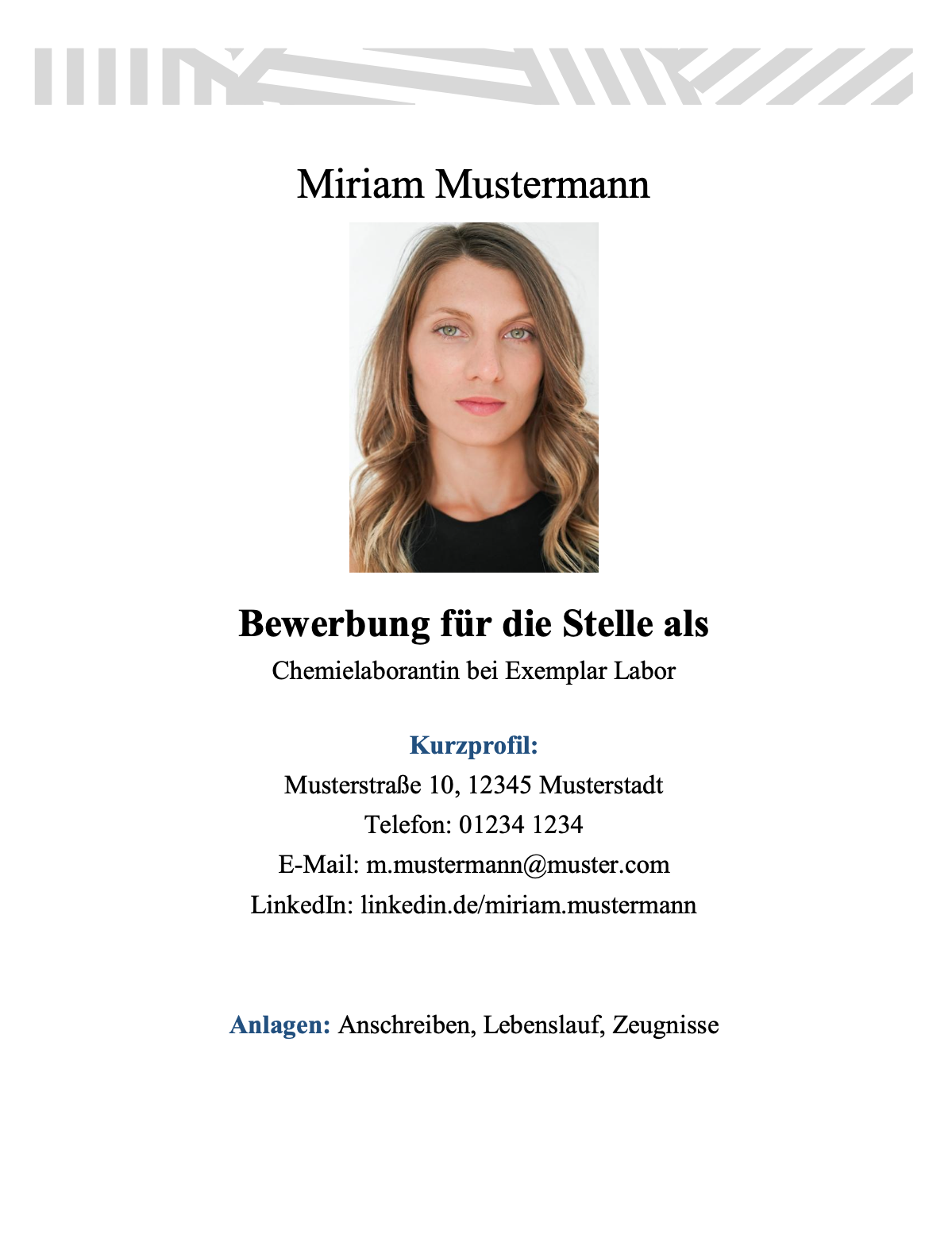 Screenshot Deckblatt Chemielaborant
