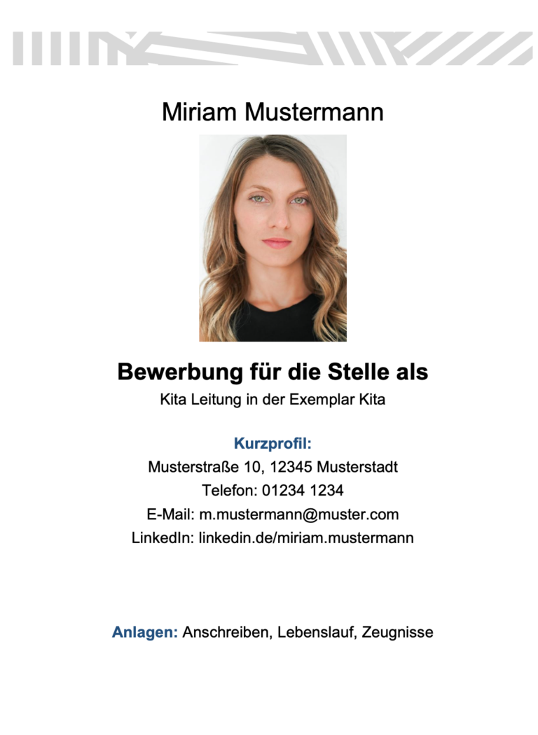Alltagshelfer Kita Bewerbung Muster
