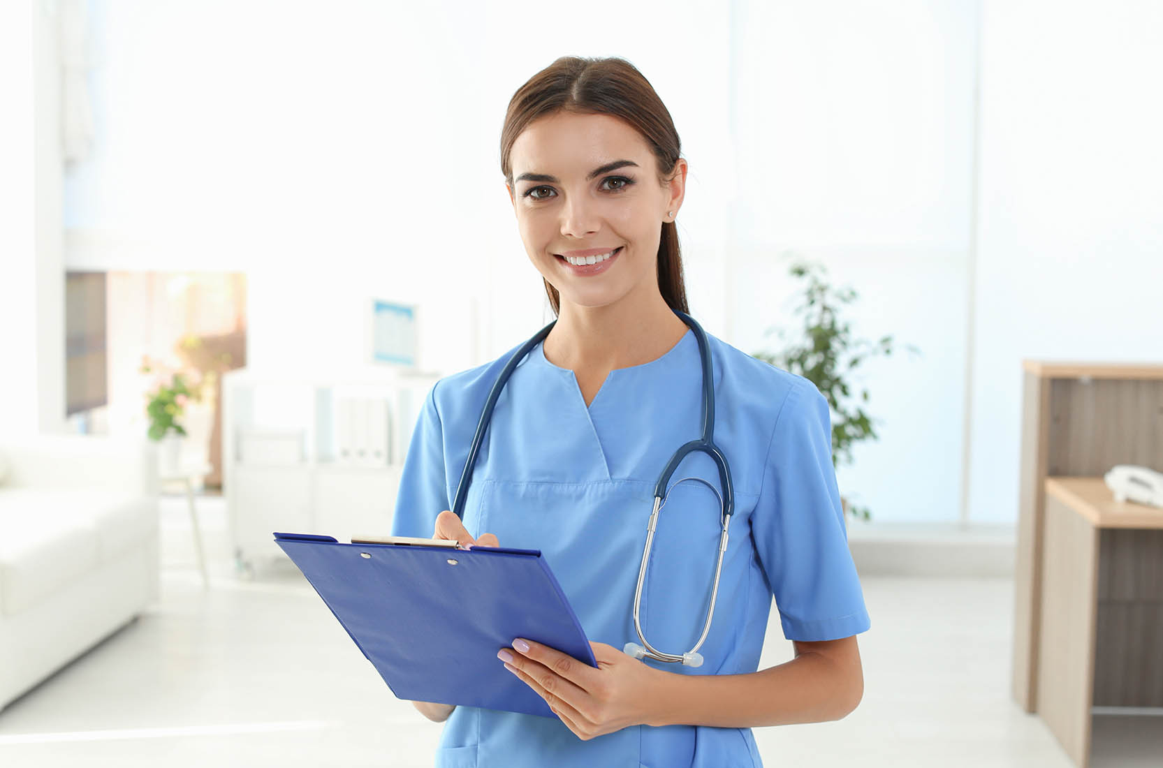 Female,Medical,Assistant,In,Clinic.,Health,Care,Service