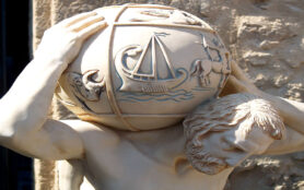 Detail,From,Atlas,Statue,At,Paphos,Town,In,Cyprus.
