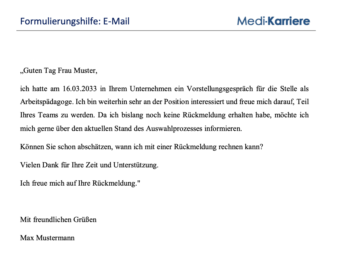 Nach dem Vorstellungsgespräch: Nachfragen oder lieber doch nicht? Screenshot