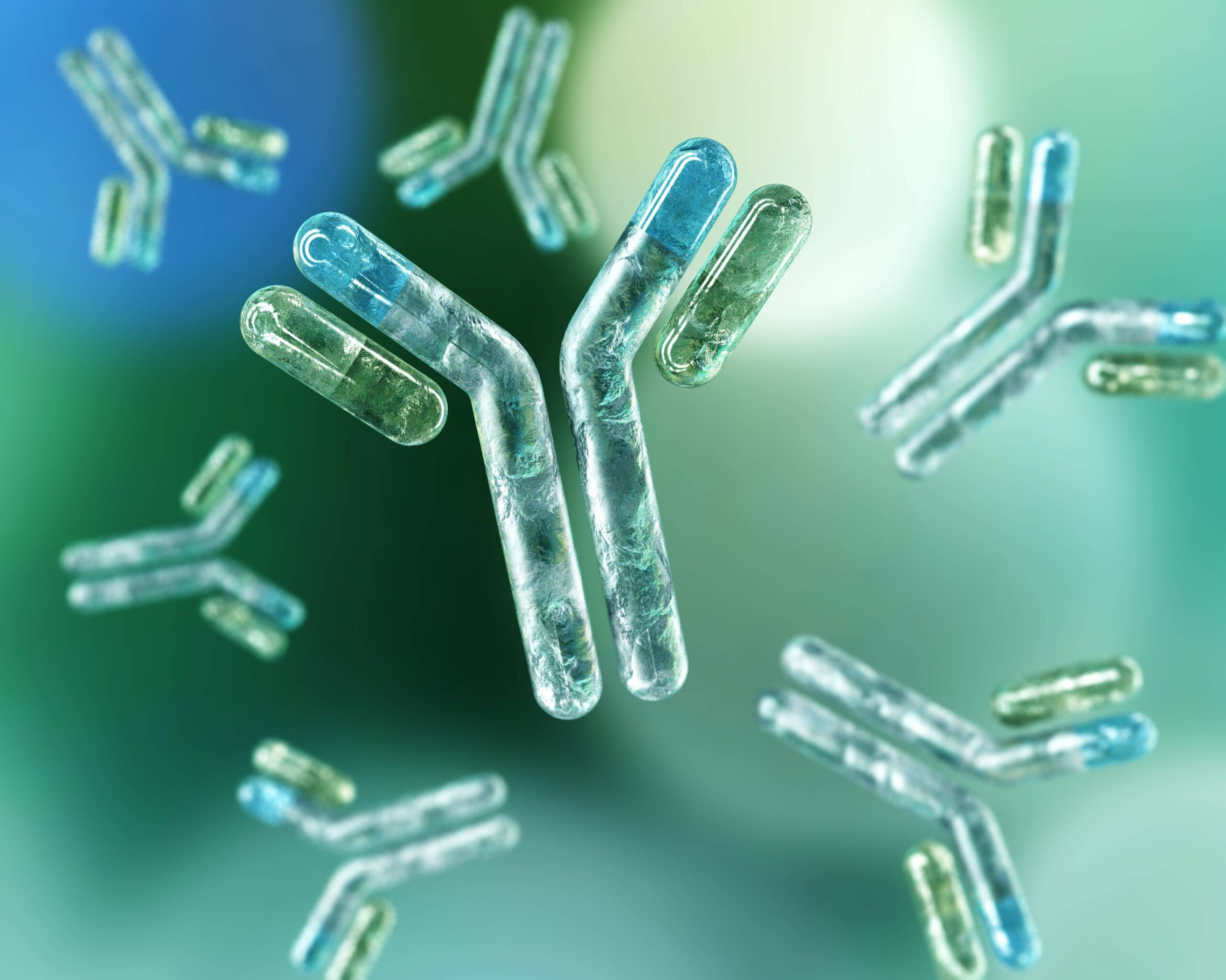 Antibodies,,Blood,Plasma,Globular,Proteins,,3d,Rendering