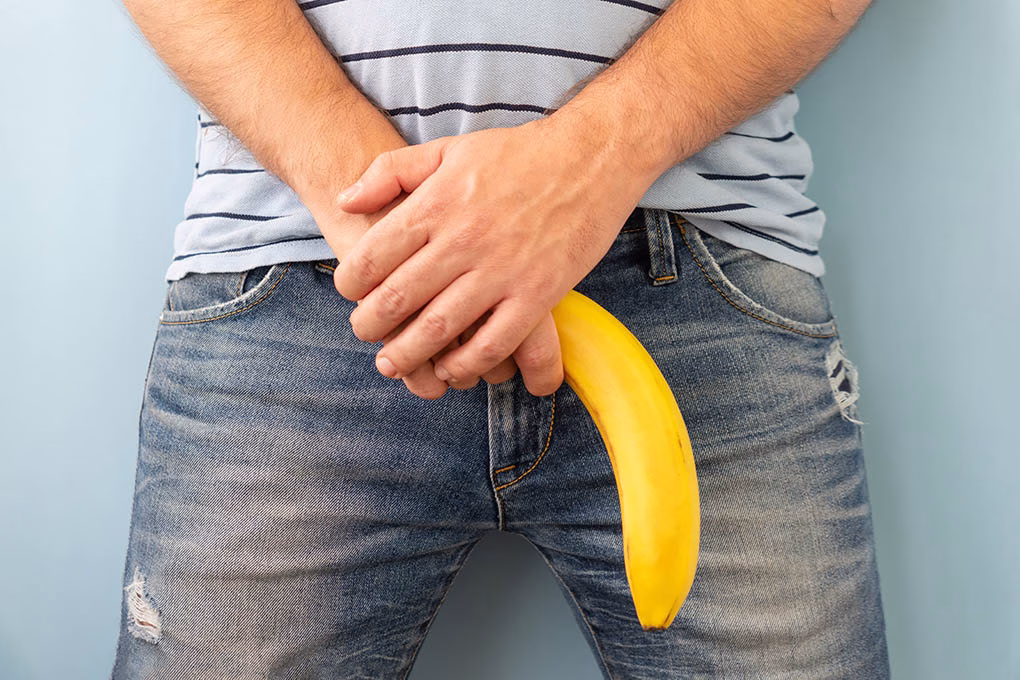 Banana,Out,Of,Mens,Jeans,Like,Men,Penis.,Potency,Concept