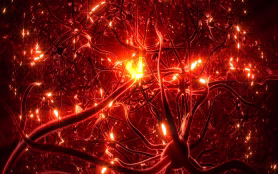 Neurons,,Brainstorm,,Red,Version.,3d,Illustration.