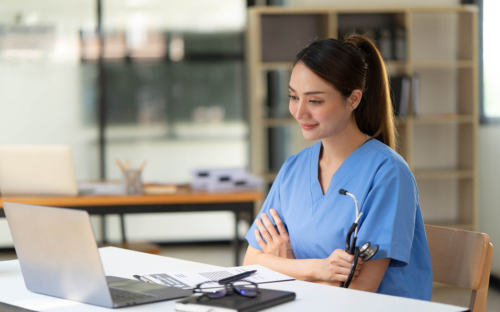 Medical,People,Working,On,Desk,In,Hospital,healthcare,Concept.