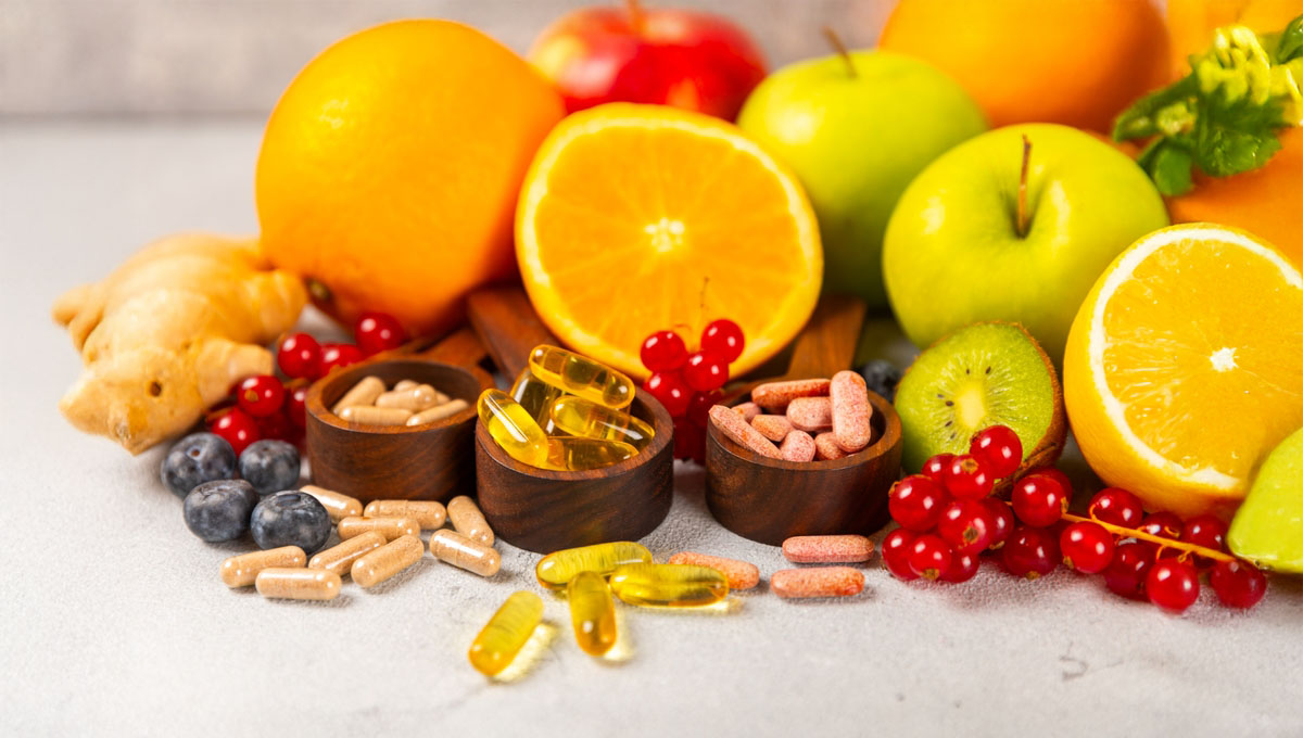 Vitamins,And,Supplements.,Variety,Of,Vitamin,Tablets,In,A,Wooden