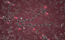 Prostaglandine ,Molecule.,Ball And Stick,Molecular,Model.,Chemistry,Related,3d,Rendering