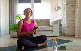 Woman,Resting,After,Home,Workout,,New,Year's,Resolutions,,Healthy,Lifestyle,