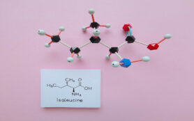 Molecular,Structure,Model,And,Structural,Chemical,Formula,Of,Isoleucine,Molecule.