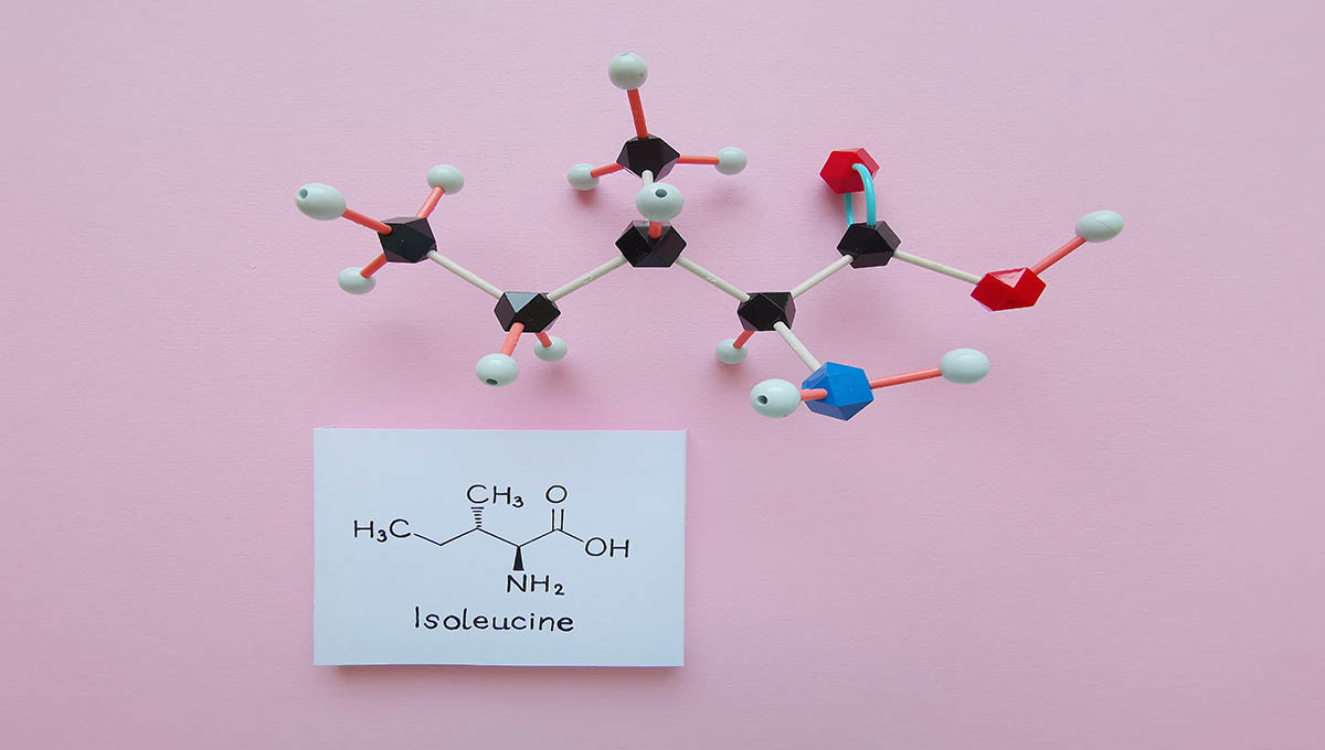 Molecular,Structure,Model,And,Structural,Chemical,Formula,Of,Isoleucine,Molecule.
