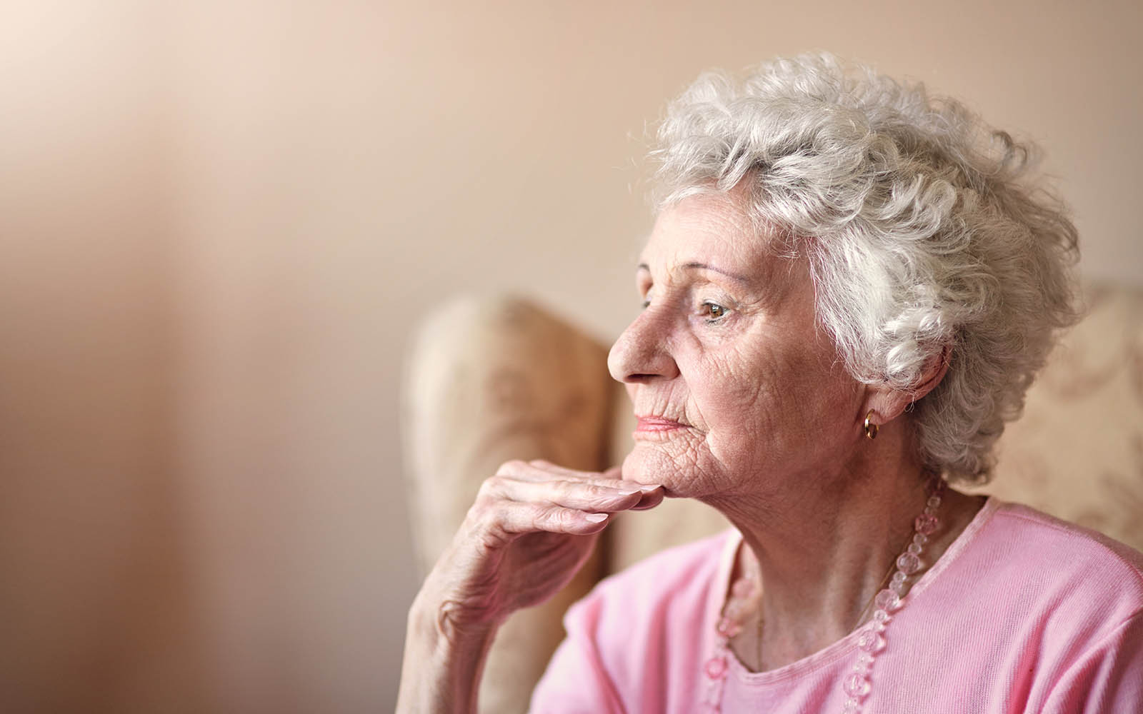 Doubt,,Depression,And,Senior,Woman,In,Home,Living,Room,To